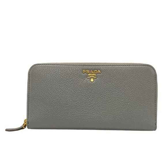 Auth PRADA - 1ML506 Gray Saffiano Leather Long Wallet - Picture 1 of 11